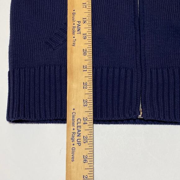 Men's Ralph Lauren Golf Full Zip Up Sweater Navy Blue Knit Size Small Old Money - Picture 6 of 13